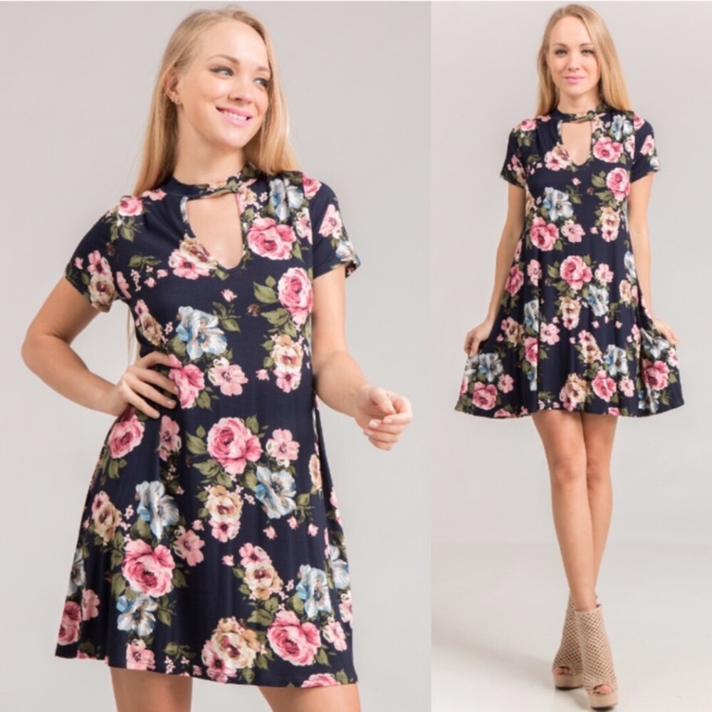 ✨Floral Choker Swing Dress - Picture 3 of 4